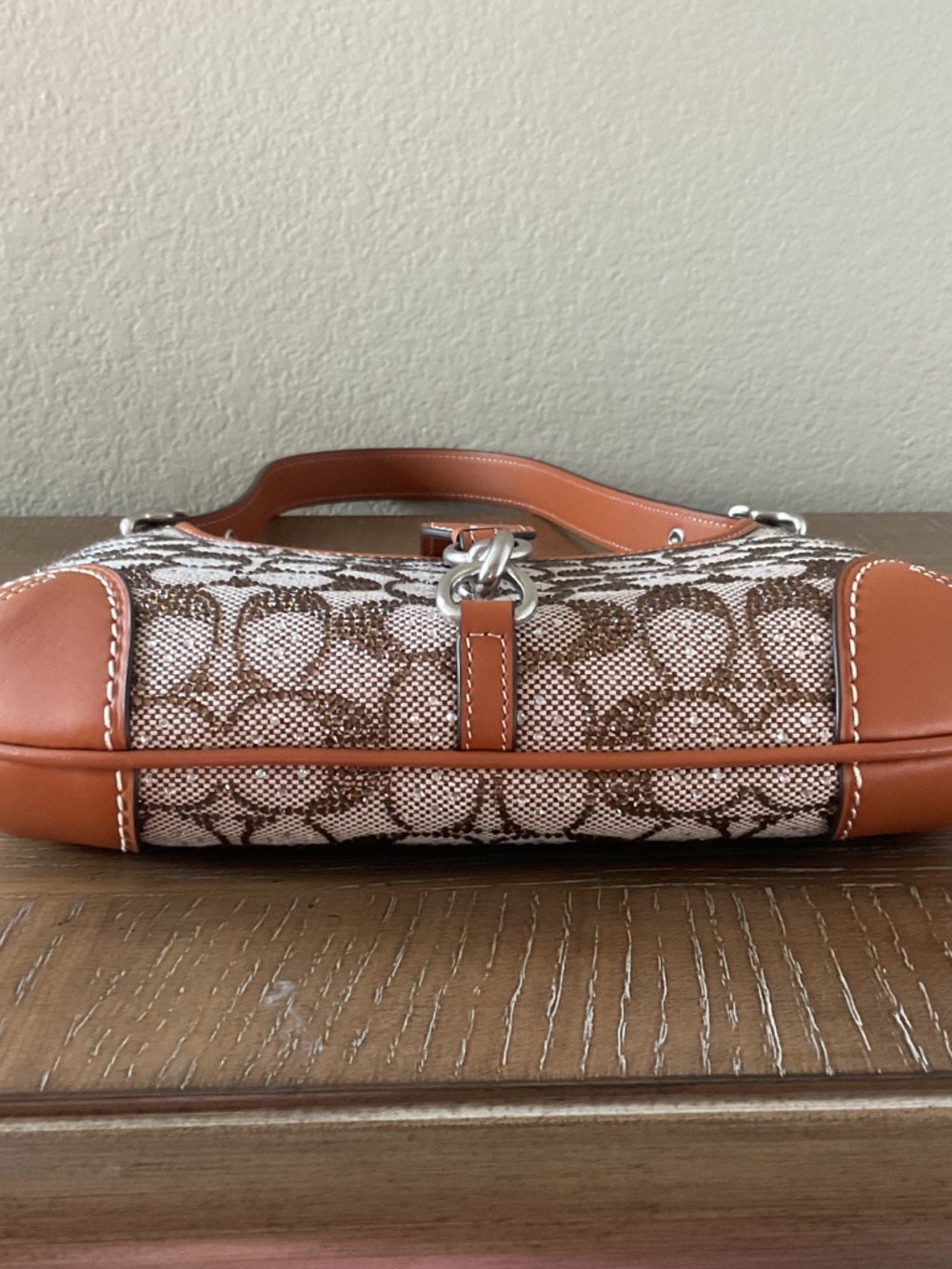 Coach Crystal Signature Jacquard Hamptons Hobo - Picture 6 of 16